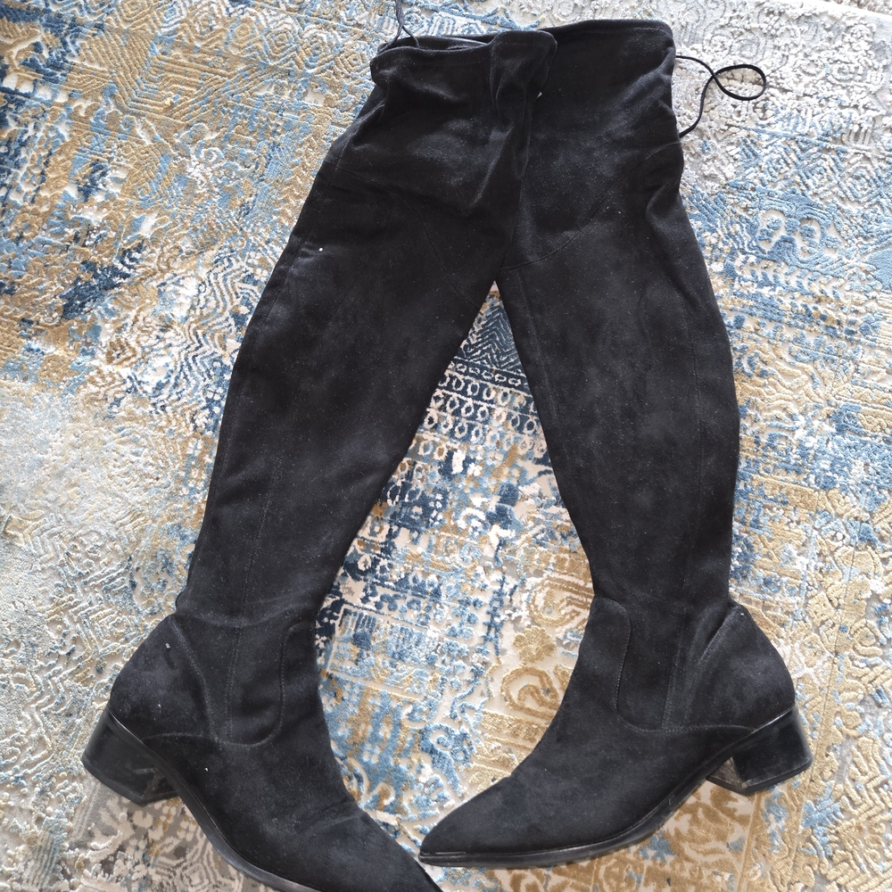 Marc Fisher Suede Black Over-the-Knee Boots